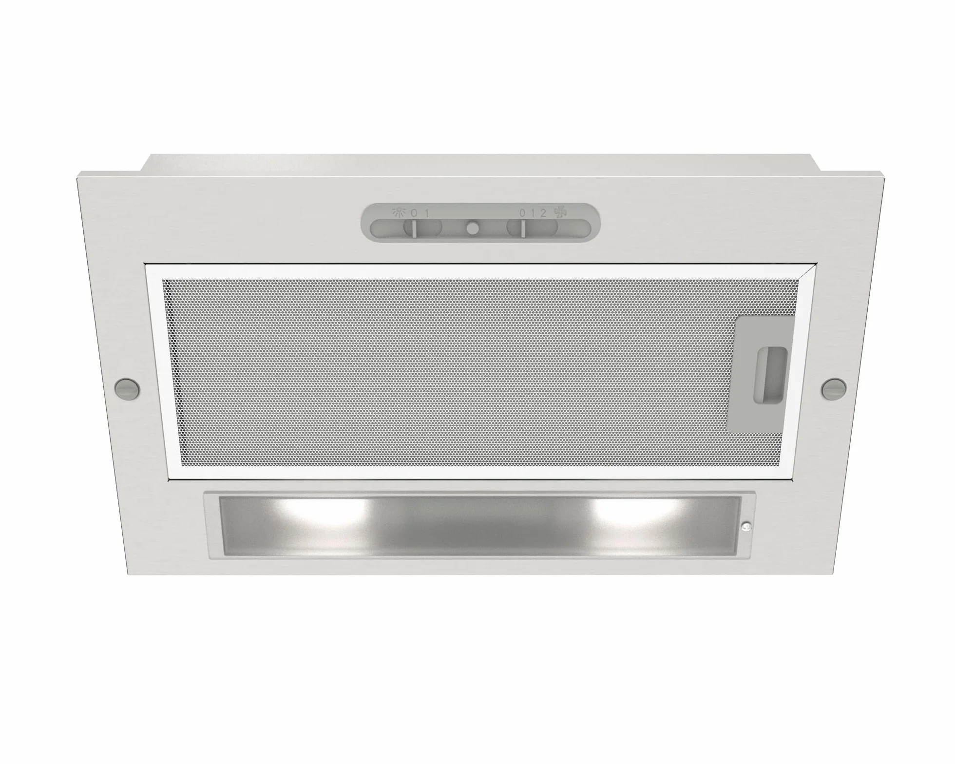 CATA G 45 X Cappa Aspirante Cucina Pannello di Controllo a Scorrimento 2 Livelli di Aspirazione Illuminazione LED E 14 Motore Extra Silenzioso Acciaio Inox Classe Energetica E 56cm