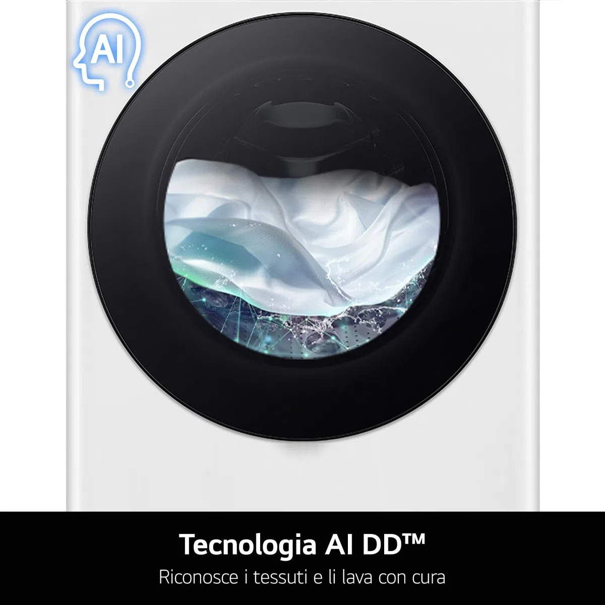 LG AI DD F4R7011TSWG Lavatrice 11kg, a Carica Frontale, Serie R7, Lavatrice Classe A -10%, 1400 giri, TurboWash 360, Vapore su 7 Programmi, Wi-Fi, Libera installazione, Bianco