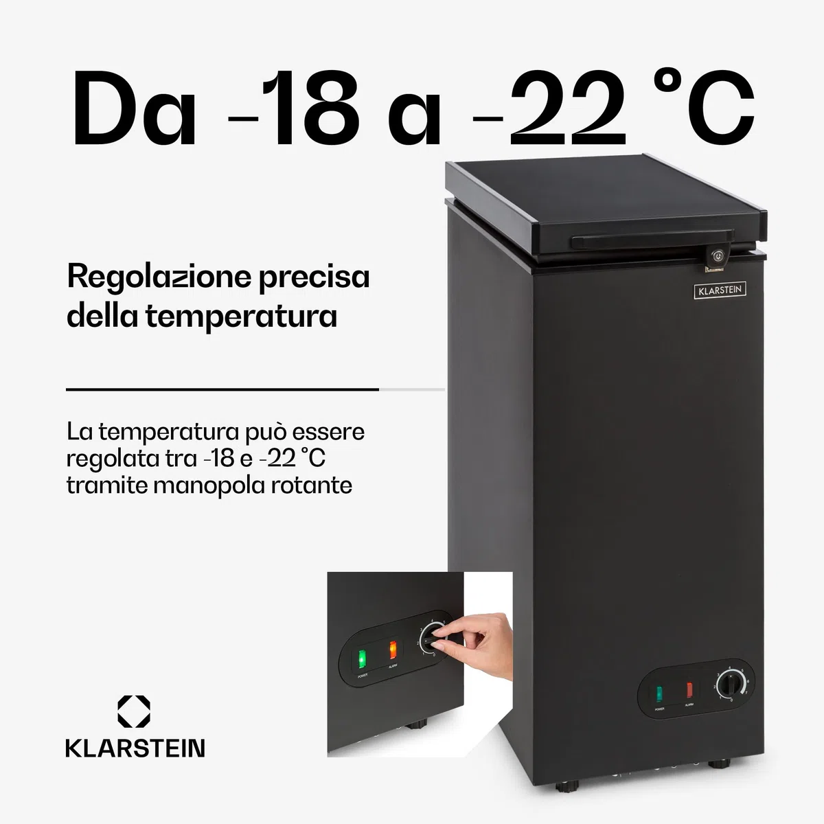 Klarstein Mini Congelatore a Pozzetto Piccolo, Alta Efficienza Energetica, Mini Congelatore Piccolo a Pozzetto Compatto con Cestello Rimovibile, Mini Freezer Congelatore per Casa e Ufficio, 51L