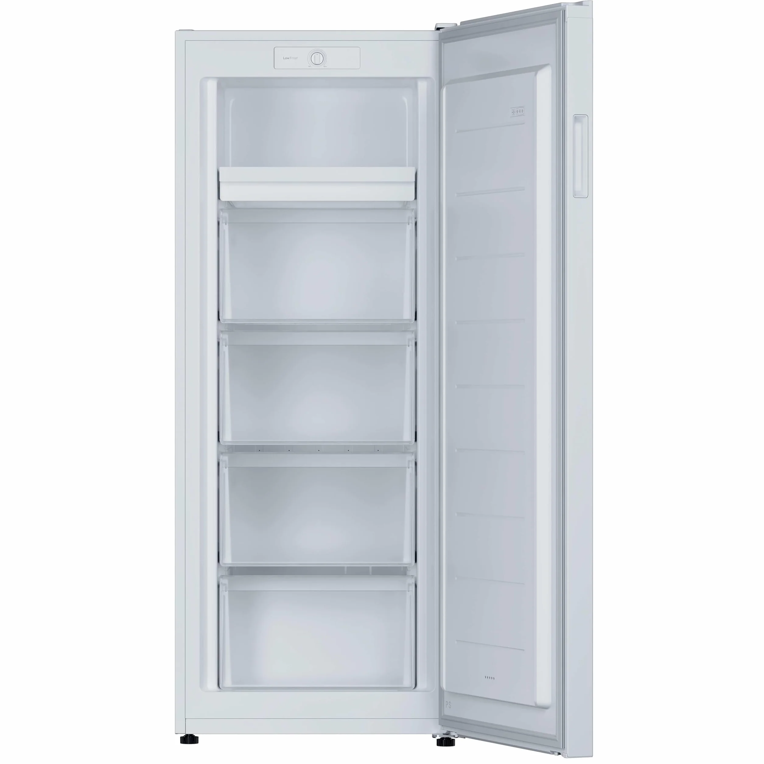 Candy Up Freezer 300 CNUQ2L513EW, congelatore verticale, larghezza 55 cm, 169 l, 3 cassetti, controllo meccanico della temperatura, gambe regolabili, illuminazione interna a LED, maniglia esterna, 37