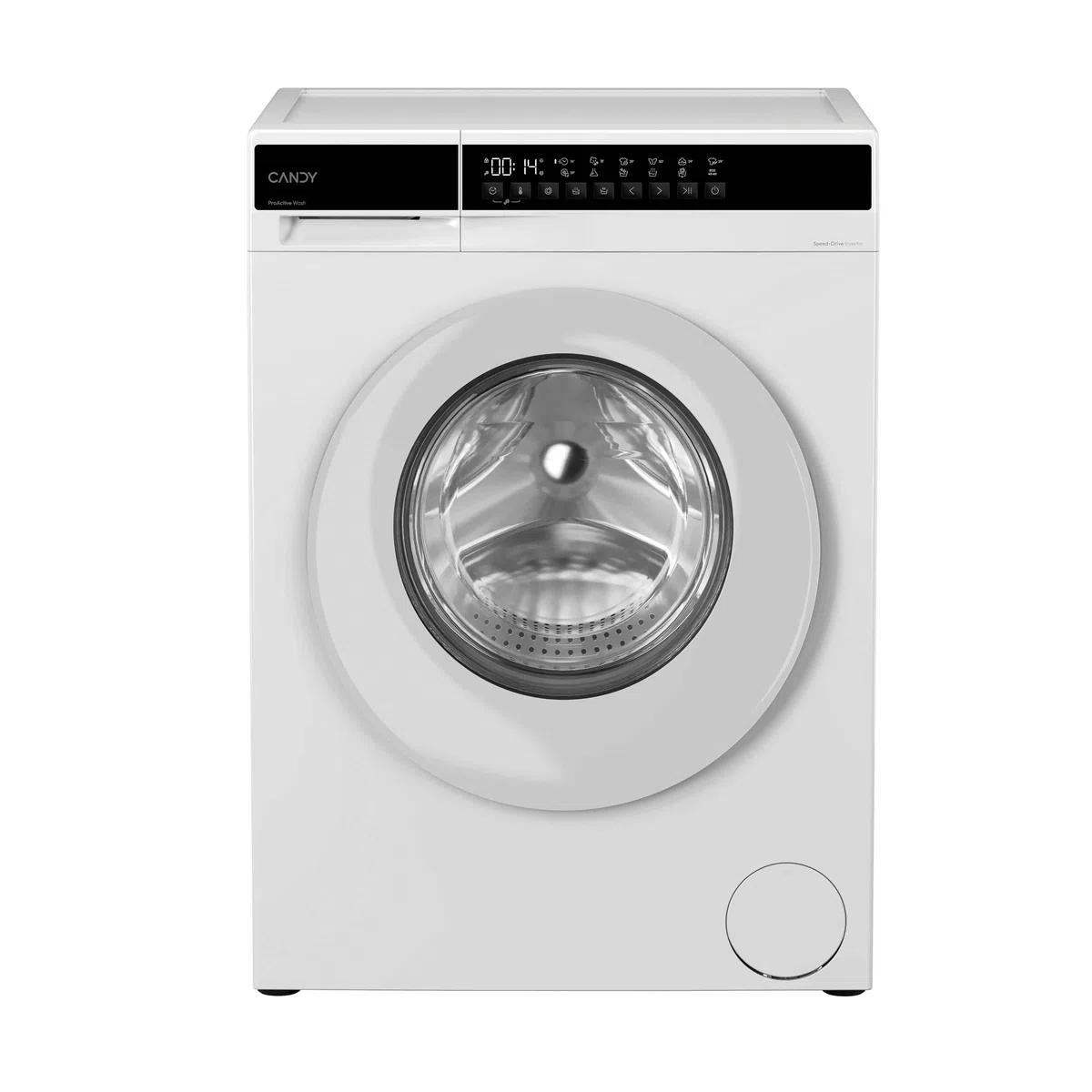 Candy ProWash 100 EY 2108-S, lavatrice 10 kg, 1200 giri/min, display digitale con pulsanti, Proactive Wash, 12 programmi, motore inverter, avvio differente 24 ore, blocco bambini, Smart Spray