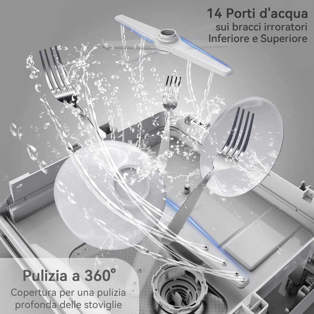 Hermitlux Lavastoviglie piccola con 4 Coperti, 6 Programmi lavastoviglie mini, Controllo touch, utilizzabile in Campeggio, Cucina, Ufficio, Bianco