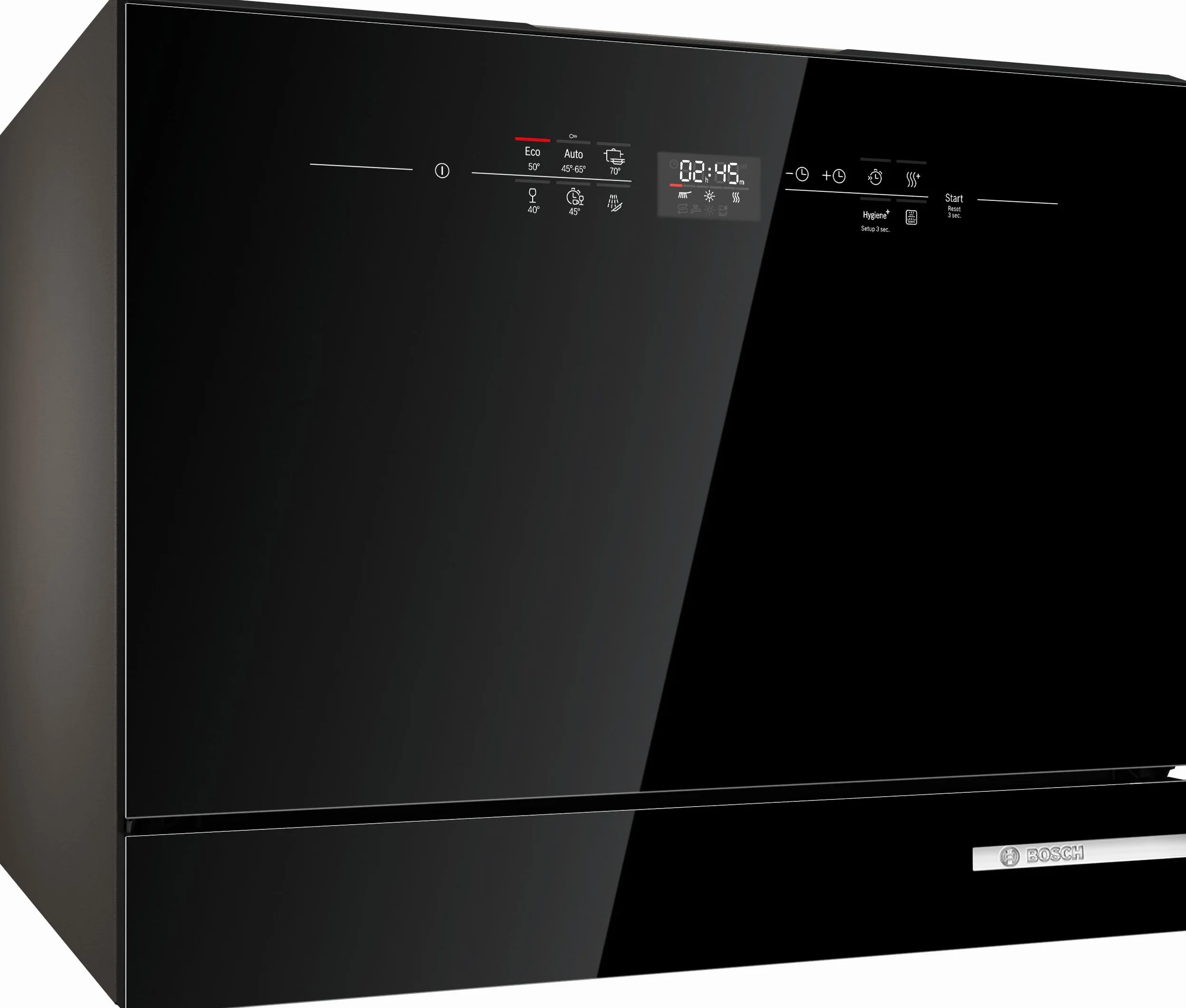 Bosch SKS6ITB00E Serie 6, Lavastoviglie compatta da libera installazione, EcoSilence Drive: Motore Potente, silenzioso ed efficiente, AquaStop: sistema di protezione antiallagamento, Nero, 55cm
