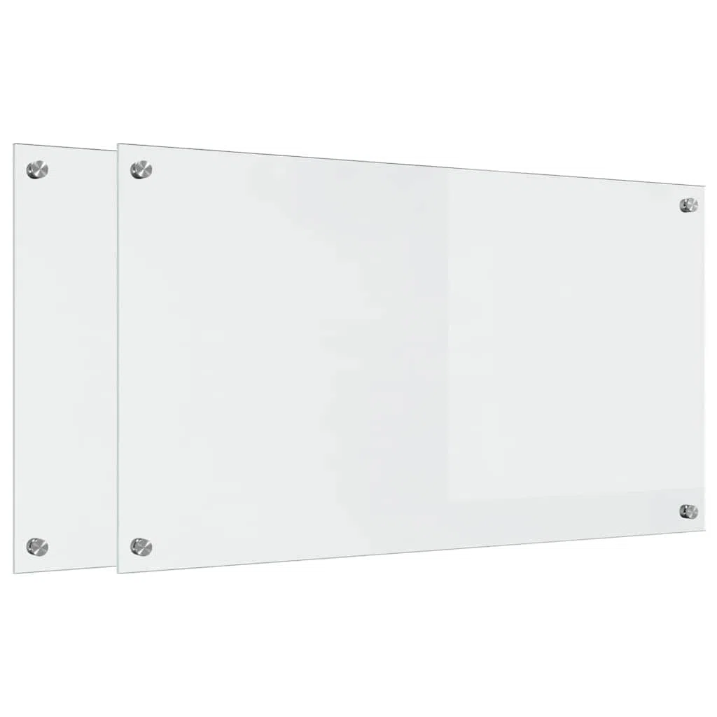 vidaXL Schienale da Cucina 2 PCS Trasparente 90 x 50 cm, Design da Cucina alla Moda: Schienale in Vetro, Parete Resistente al Calore, estetica Moderna per la ristrutturazione