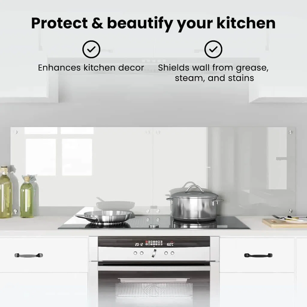 vidaXL Schienale da Cucina 2 PCS Trasparente 80 x 50 cm, Design da Cucina alla Moda: Schienale in Vetro, Parete Resistente al Calore, estetica Moderna per la ristrutturazione