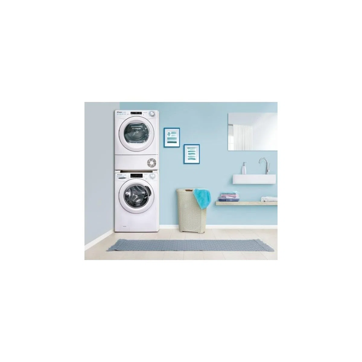 Candy Smart CSO4 H7A1DE-S Asciugatrice Slim a Pompa di Calore, 7 Kg, Wi-Fi + Bluetooth, Programma Stiro Facile, Libera Installazione, 60x46.5x85 cm, Bianco, Classe A +