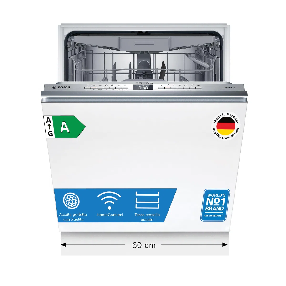 Bosch SMV6YCX02E Serie 6 Lavastoviglie Smart da incasso 60 cm Zeolite Asciugatura