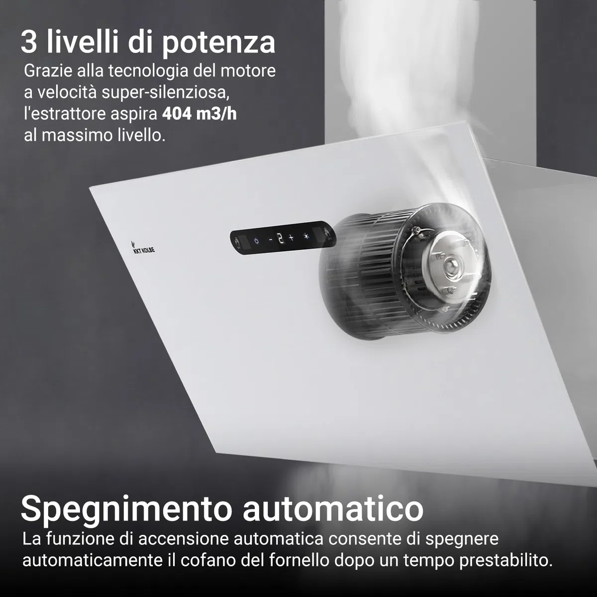 KKT KOLBE BASE6002W Cappa Aspirante 60 cm A+++ Bianco Metallo LED SensorTouch