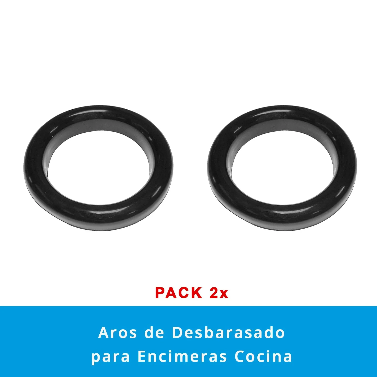 Set di 2 Guarnizioni a Cerchio per Cestino Cucina, realizzata in Gomma di Caucciù nera, bassa densità.