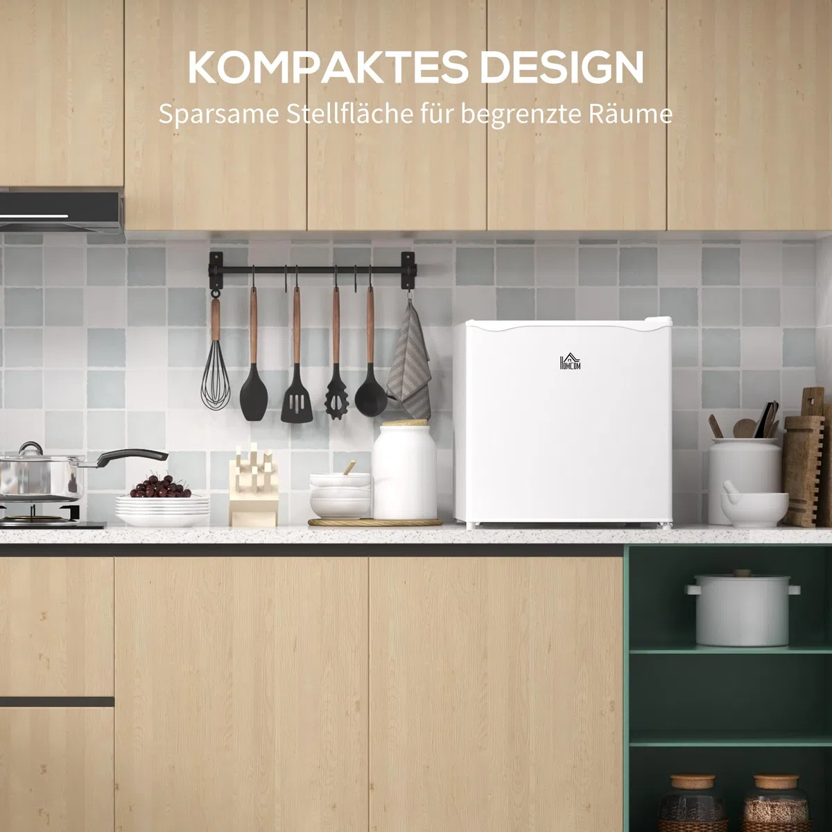 HOMCOM Mini congelatore 35 L box freezer elettrico a libera installazione 45 W mini congelatore mini frigorifero -14 a -24℃ Controllo della temperatura a 5 livelli 47 x 44,2 x 48,8 cm Bianco