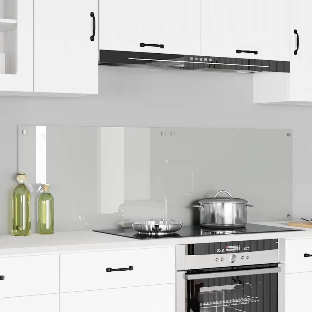 vidaXL Schienale da Cucina 2 PCS Trasparente 80 x 50 cm, Design da Cucina alla Moda: Schienale in Vetro, Parete Resistente al Calore, estetica Moderna per la ristrutturazione