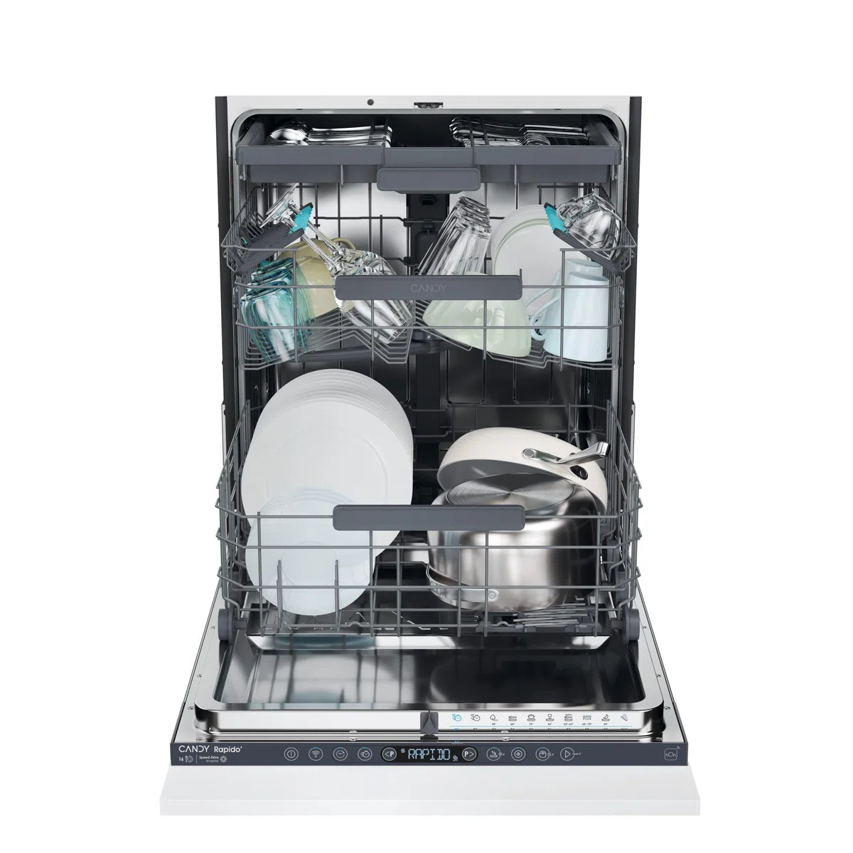 CS6C2S3PSA RapidO' - Lavastoviglie da Incasso 60 cm, a Scomparsa Totale, Wifi, 16 Coperti, Classe energetica C