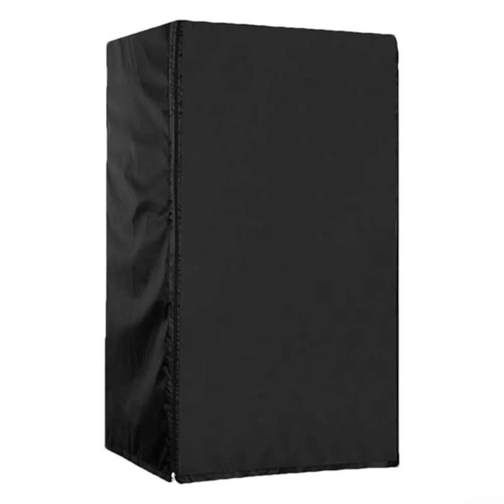 Copertura per frigorifero da esterno in tessuto Oxford 210D, protezione impermeabile per armadi per bevande, accesso con cerniera e ventilazione (gamma di dimensioni 51-92 cm, nero) (92 x 77 x 183 cm)