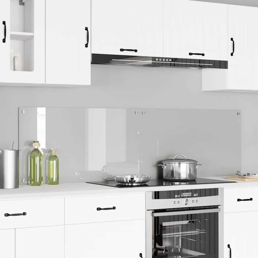 vidaXL Schienale da Cucina 2 PCS Trasparente 90 x 50 cm, Design da Cucina alla Moda: Schienale in Vetro, Parete Resistente al Calore, estetica Moderna per la ristrutturazione