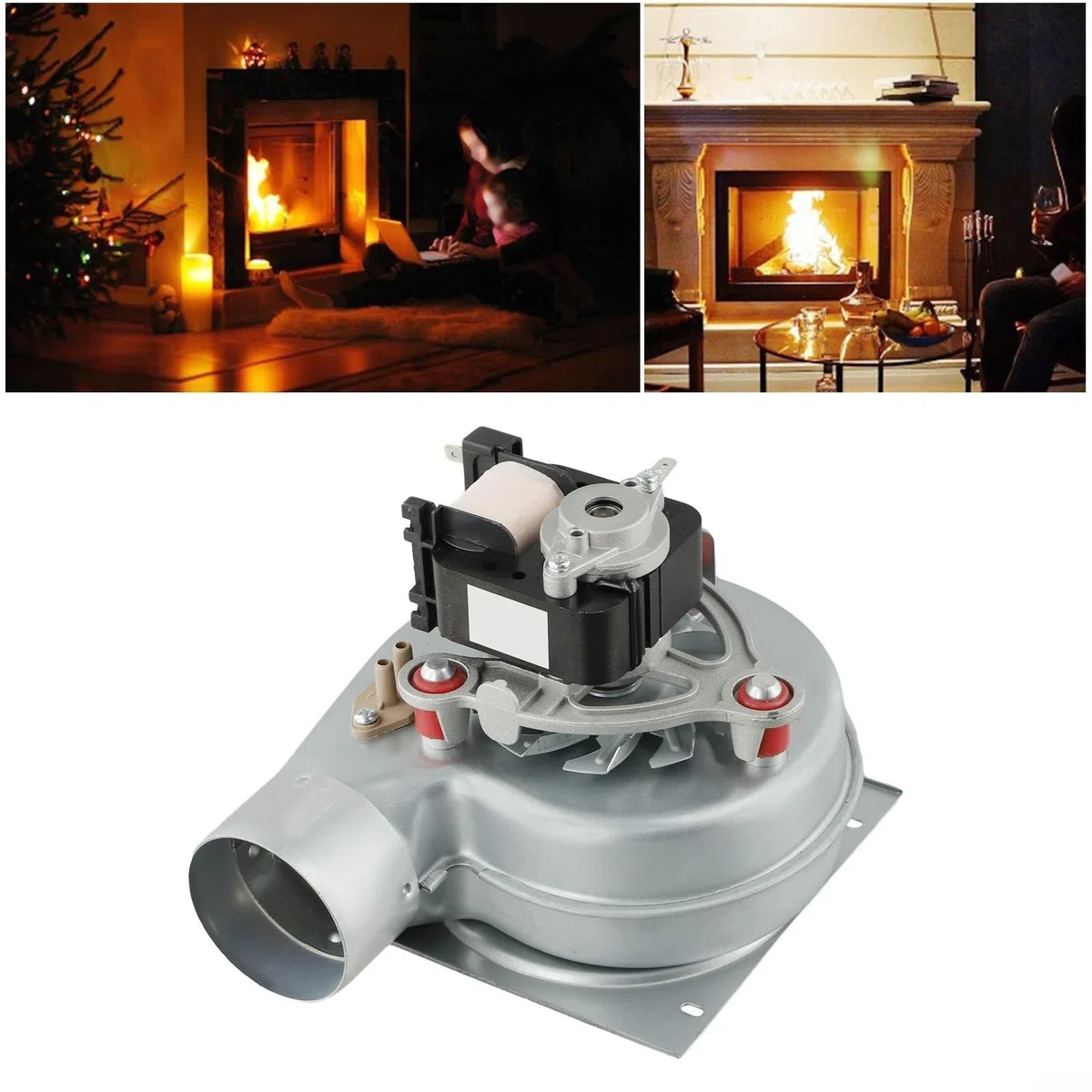 35 W Parete Hanging Furnace Motor Alluminio Shell Lumaca Fan Assembly per il riscaldamento Apparecchiature di ventilazione Stabile Forte flusso d'aria Lunga durata Finitura argento