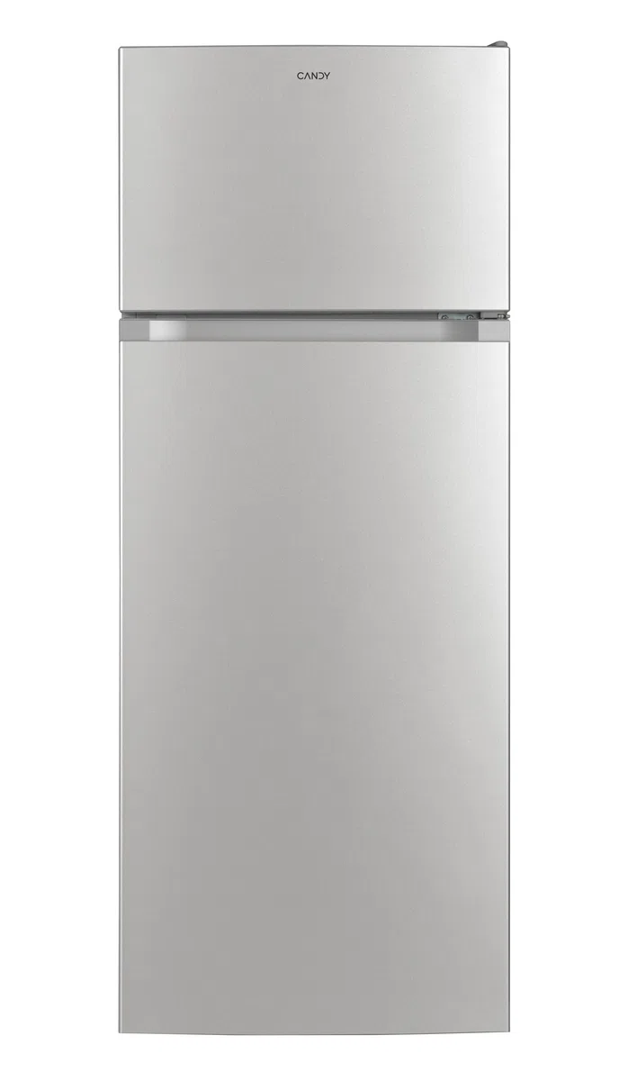 CANDY Frigorifero Doppia Porta a libera installazione, 242 Litri, 41 dB, Silver, Classe E, AxLxP 143x55x55 cm Compatto, Porta Reversibile - CDG1S514ES