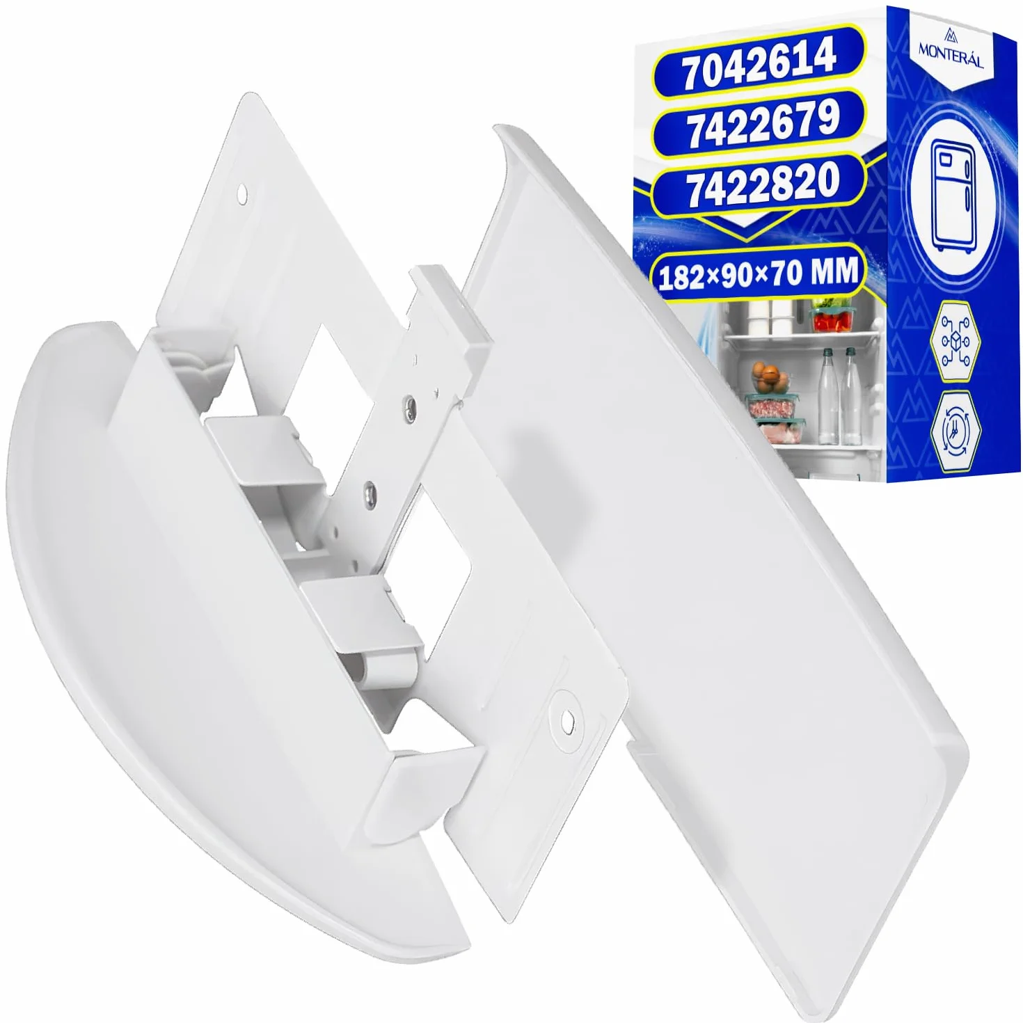 MONTERAL Maniglia Frigorifero Combinati e Congelatore Verticale 182 x 90 x 70 mm con Codice Originale 7042614 704261400 7422679 7422820 742282000 per Liebherr - Garanzia di 10 Anni