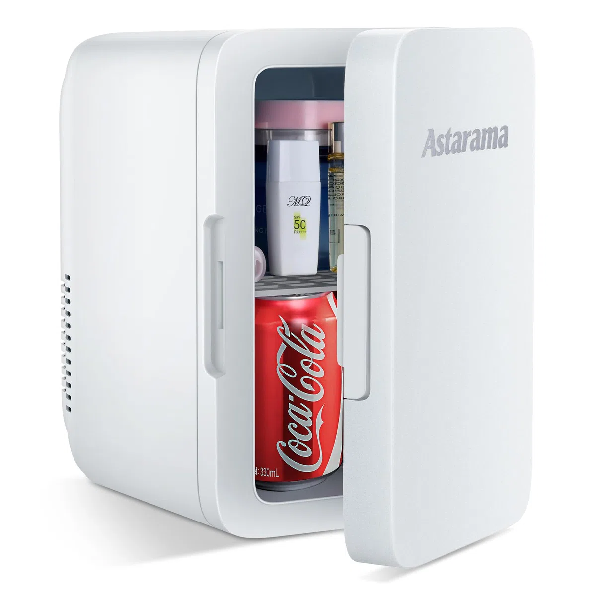 Mini Frigo da camera, 6L Frigorifero Piccolo per la cura della pelle, 2 in 1 Frigo Piccolo con Funzione di Raffreddamento e Riscaldamento, 12V DC/220V AC per Auto E Uffici, Modalità Eco & Max (Bianco)