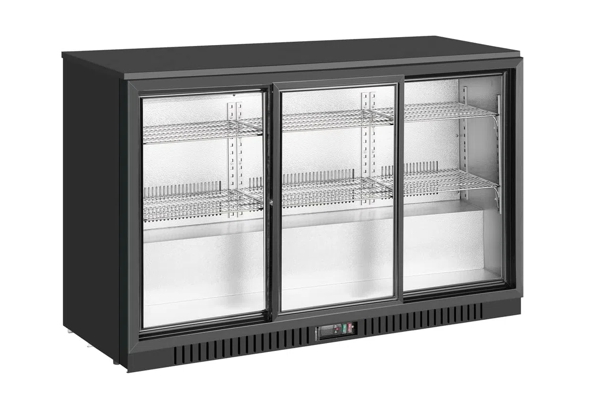 METRO Professional Frigo Vetrina per Bevande con Porta in Vetro, 308 L, alluminio/vetro, Refrigerazione Ventilata, con Serratura e Chiave
