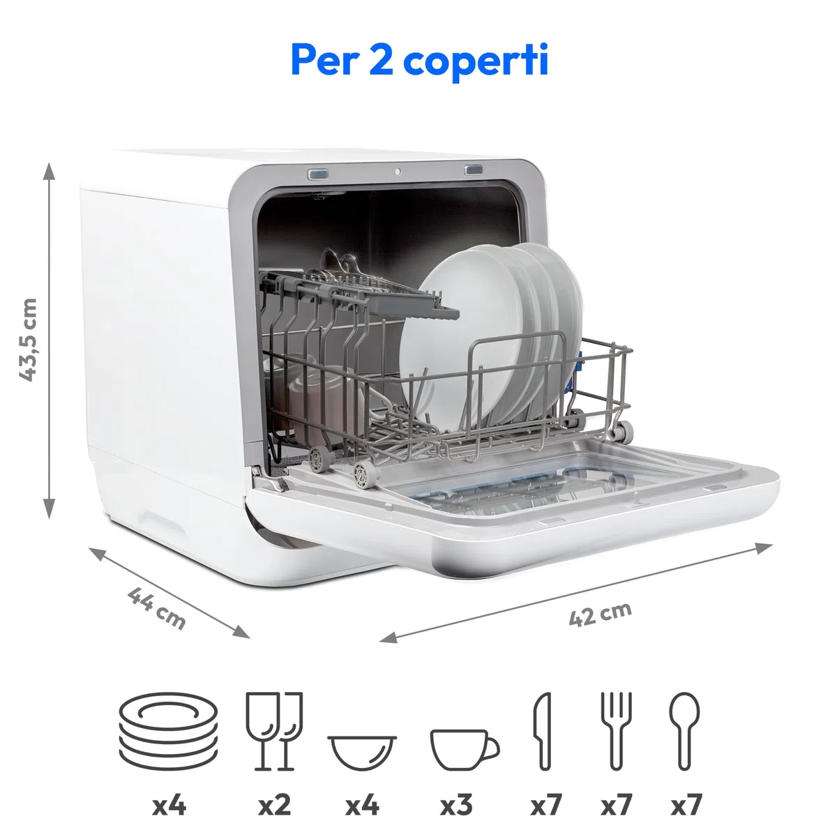 MEDION Mini Dishwasher DWT20 (lavastoviglie da tavolo, lavastoviglie, 2 coperti, funziona con/senza collegamento all'acqua, 6 programmi di pulizia, biberon, preselezione dell'ora di avvio