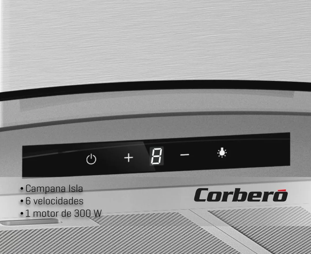 Cappa isola, 90 cm, portata 1000 m3/h, Inox, 3 velocità, filtro alluminio 3 strati, filtro carbone, efficienza energetica A++