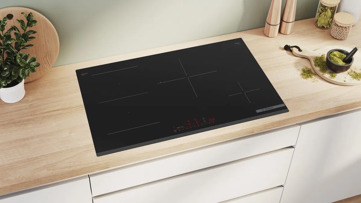Bosch PVS83KHC1Z - Piano cottura induzione, 4 fuochi, 80x52 cm, nero