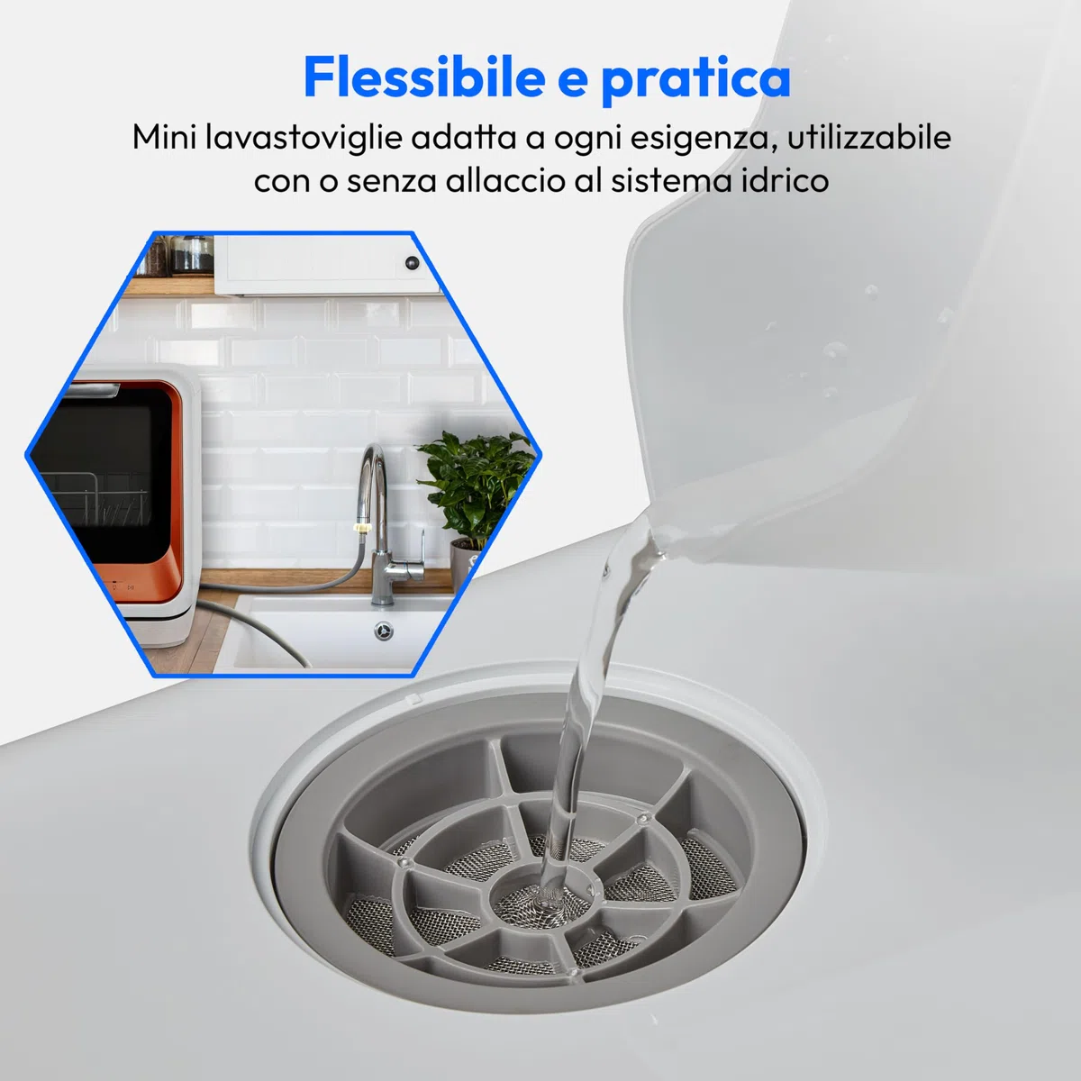 MEDION Mini Dishwasher DWT20 (lavastoviglie da tavolo, lavastoviglie, 2 coperti, funziona con/senza collegamento all'acqua, 6 programmi di pulizia, biberon, preselezione dell'ora di avvio