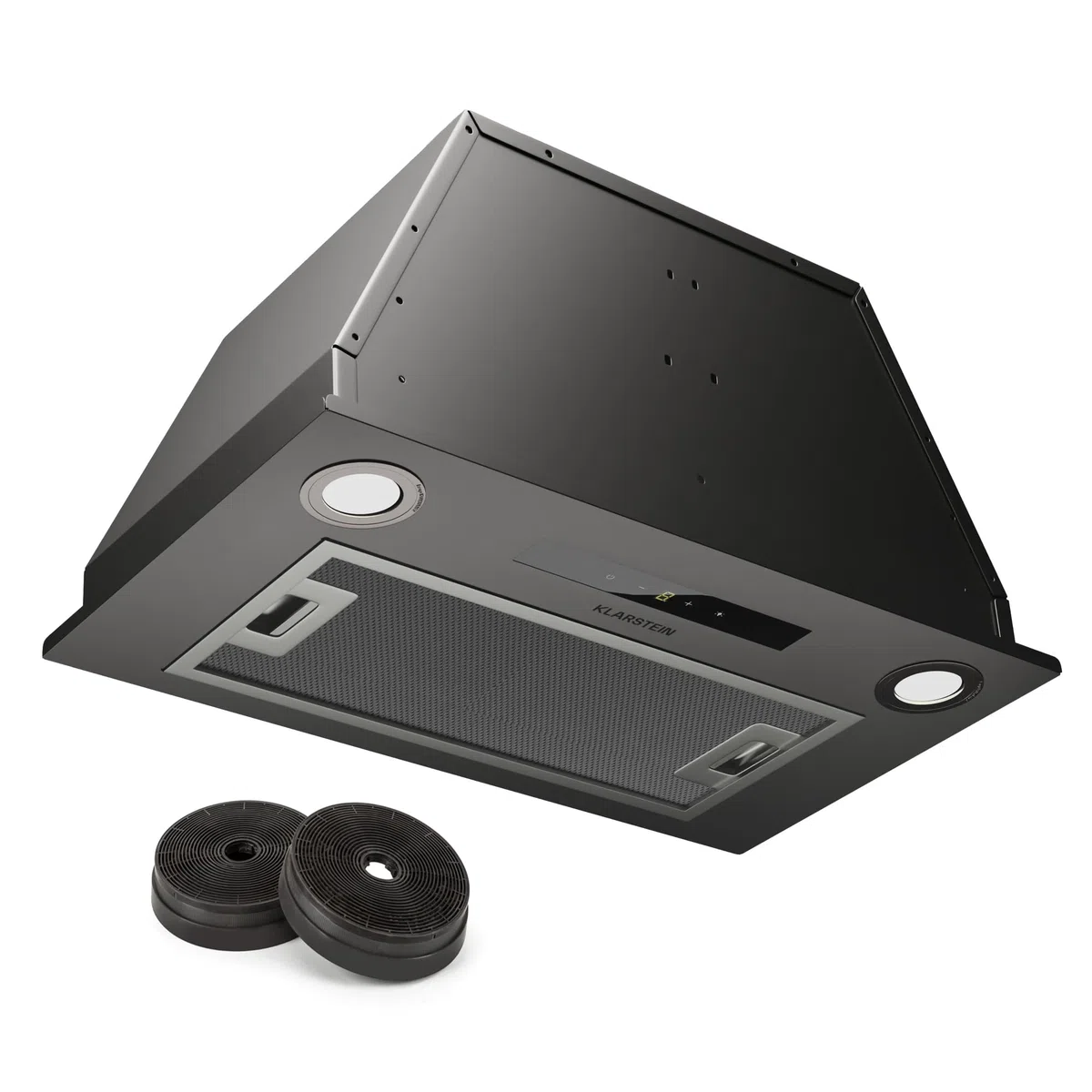 KLARSTEIN Paolo - Cappa da cucina a incasso, cappa sottopensile, 600 m³/h, 200W, filtro antigrasso in alluminio, LED integrato, touch, acciaio inox (Acciaio inox, 52 cm)