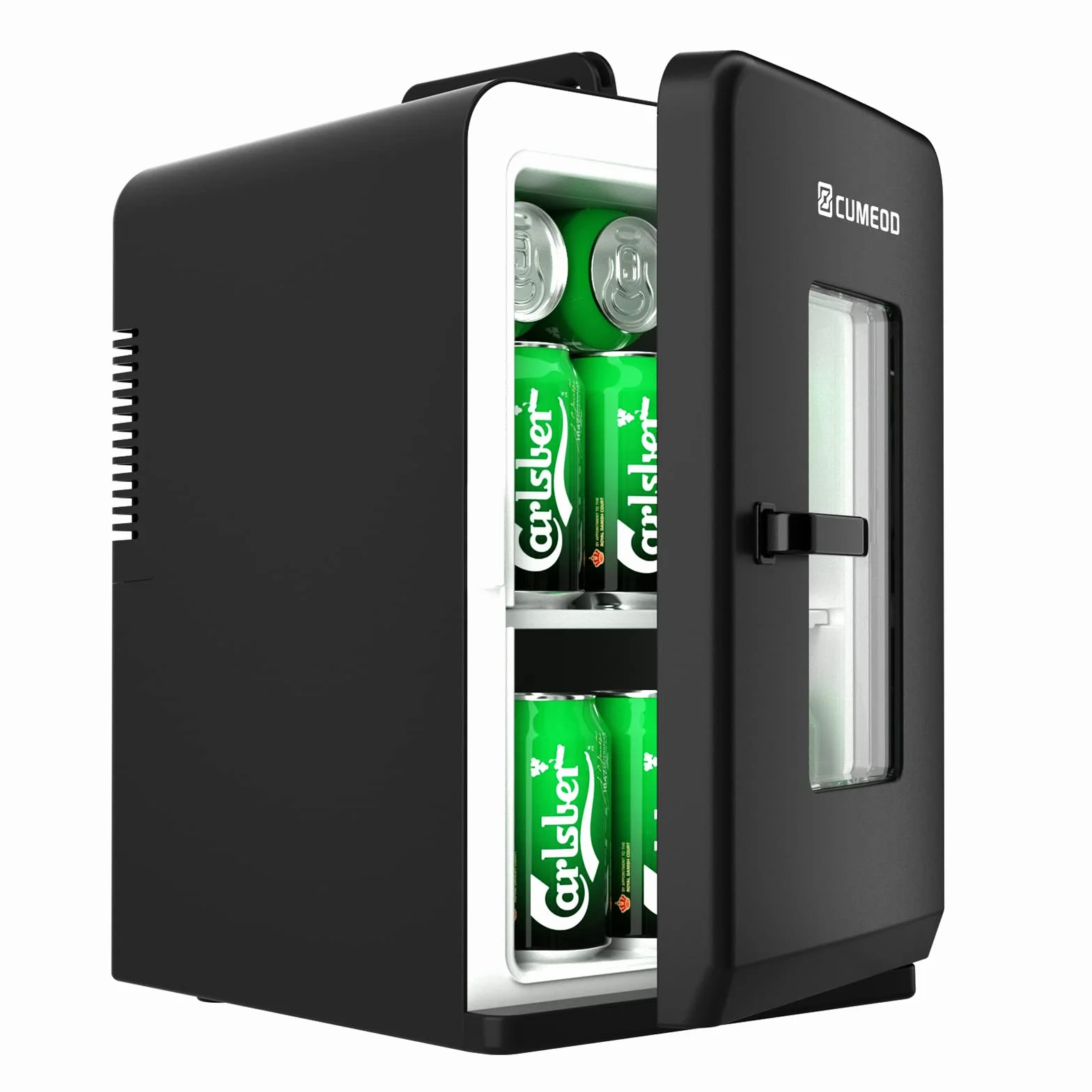 Cumeod Mini Frigo da 15 Litri/21 Lattine, Frigorifero Piccolo con Funzione di Raffreddamento e Riscaldamento, 220V AC/12V DC per Casa, Ufficio e Viaggio, Cosmetici, Bevande, Cibo, Mode Max et ÉCO