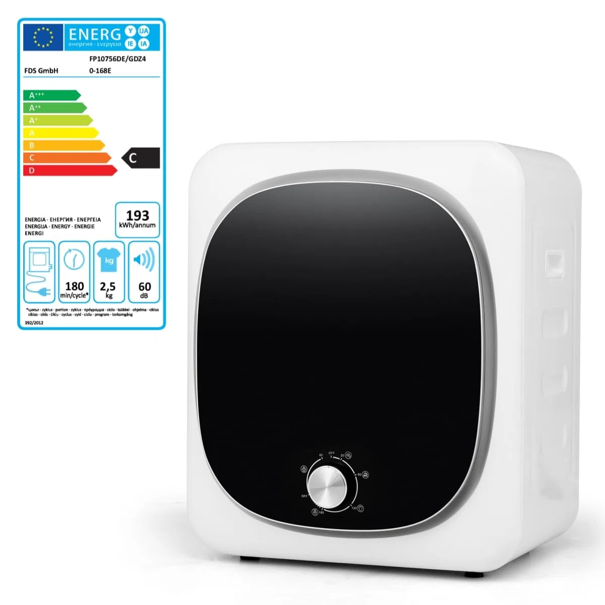 GYMAX Asciugatrice Compatta per Bucato, Asciugatrice Elettrica da 800 W con Schermo Tattile LED, Asciugatrice in Acciaio Inox da 5 kg, Macchina Asciugatrice Elettrica per Casa(Meccanico)