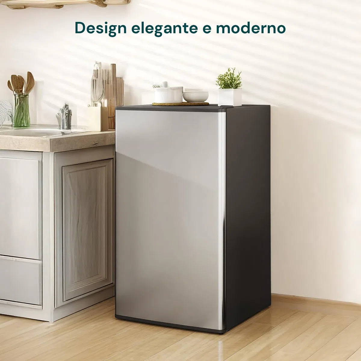 Avilia - Congelatore a Cassetti 80L con 3 Scomparti Estraibili e Porta Silver Elegante, Struttura Compatta da 47x44,5x83,5 cm, Facile da Posizionare e Perfetto come Congelatore Verticale
