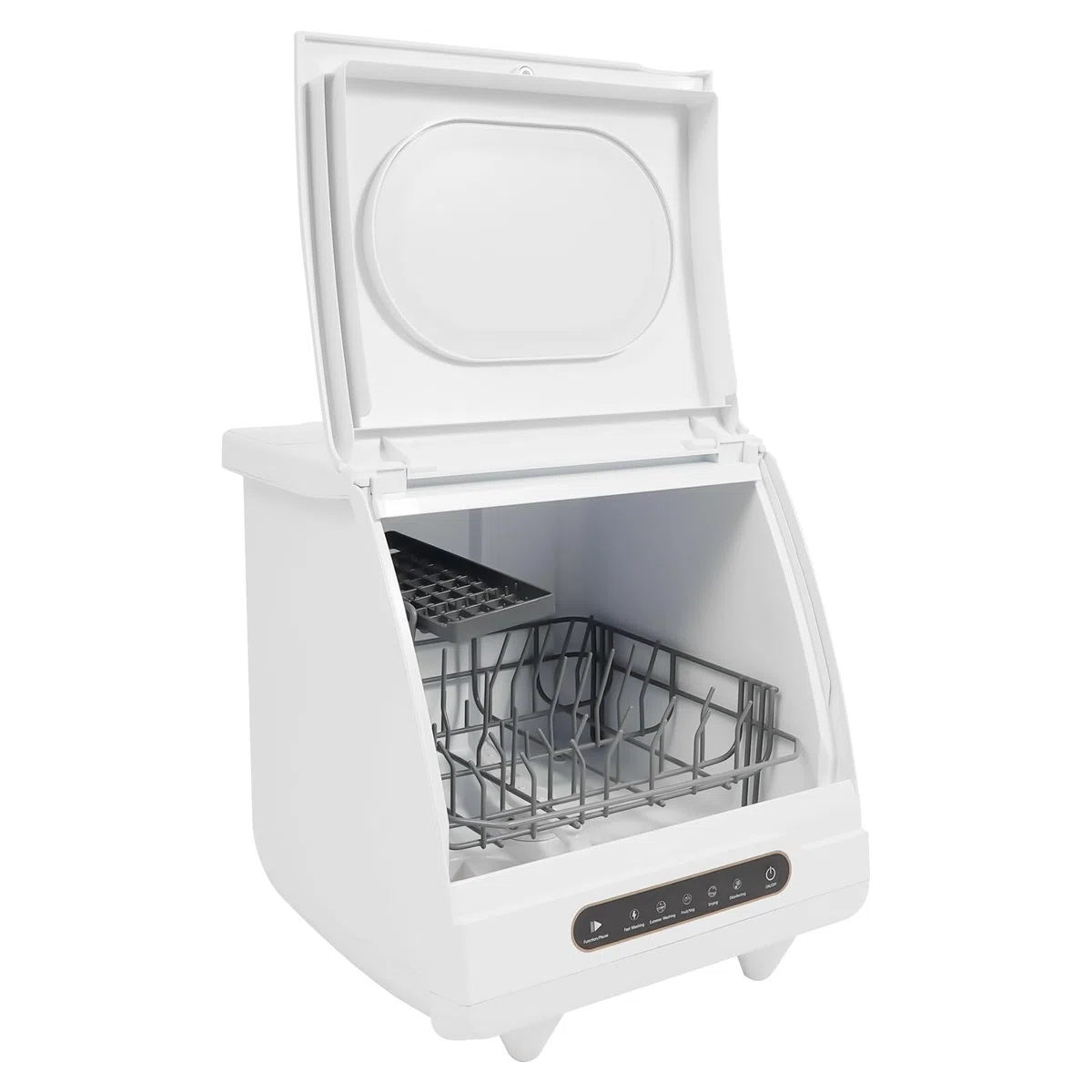 Mini lavastoviglie con spazio per 2 controsoffitti, 5 programmi, 5 litri di acqua necessaria, asciugatura auto, lavastoviglie da tavolo inclusa per ufficio, campeggio, camper