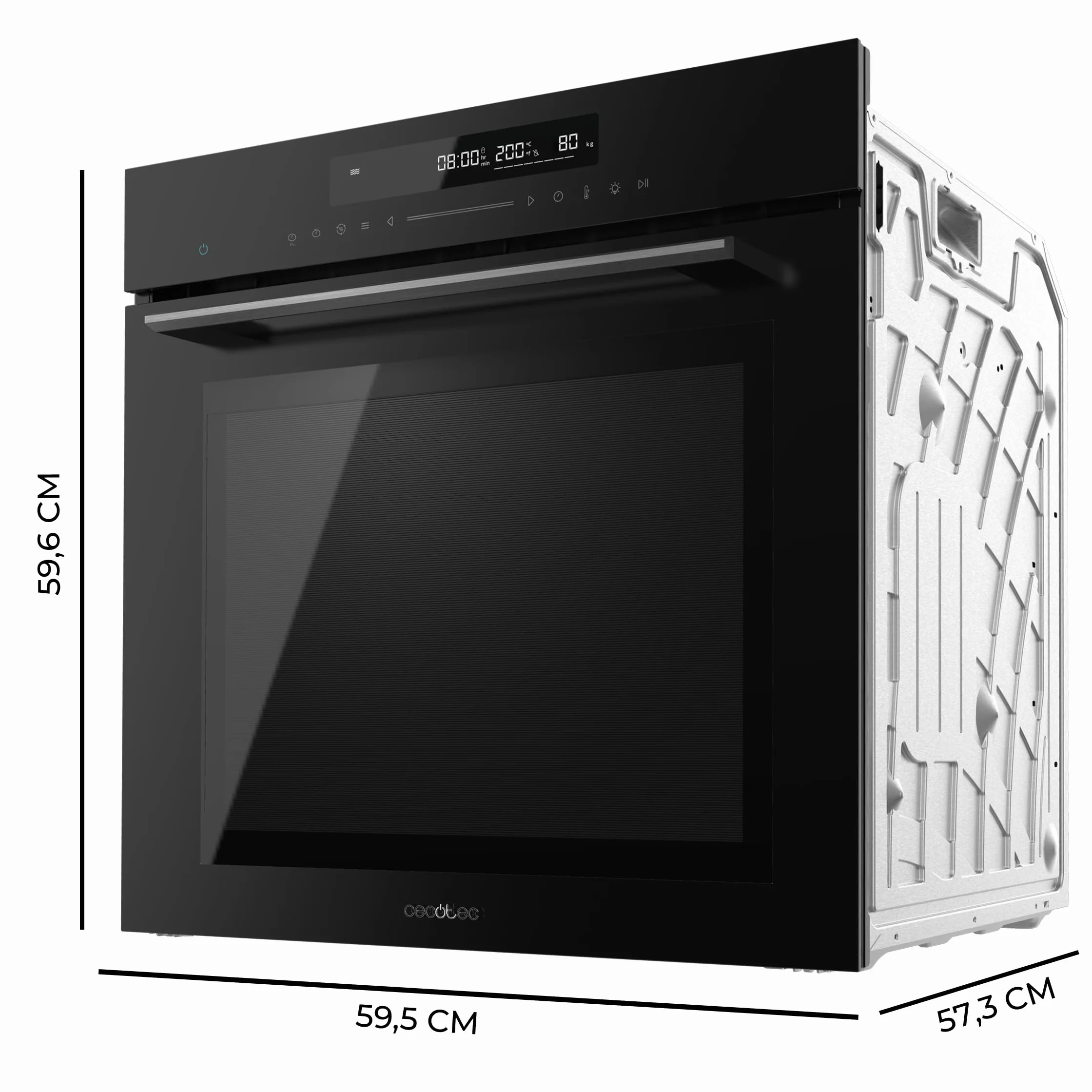 Cecotec Forno Integrabile 60 cm Bolero Hexa SM406000 Glass Black A+. 2900 W, 72 L, 12 funzioni con Steak Master, Pizza Master, Steam Assist, Steam EasyClean, Modalità Eco e Defrost, Electronic Timer