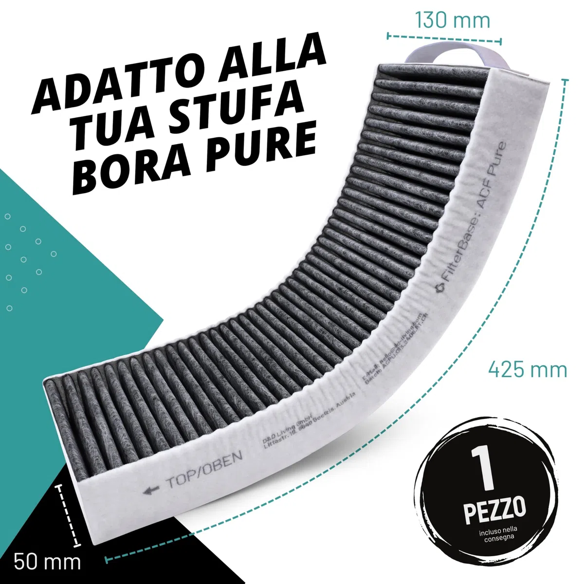 Filtro a carbone attivo compatibile Bora Pure PUAKF per cappa PURU PUXU