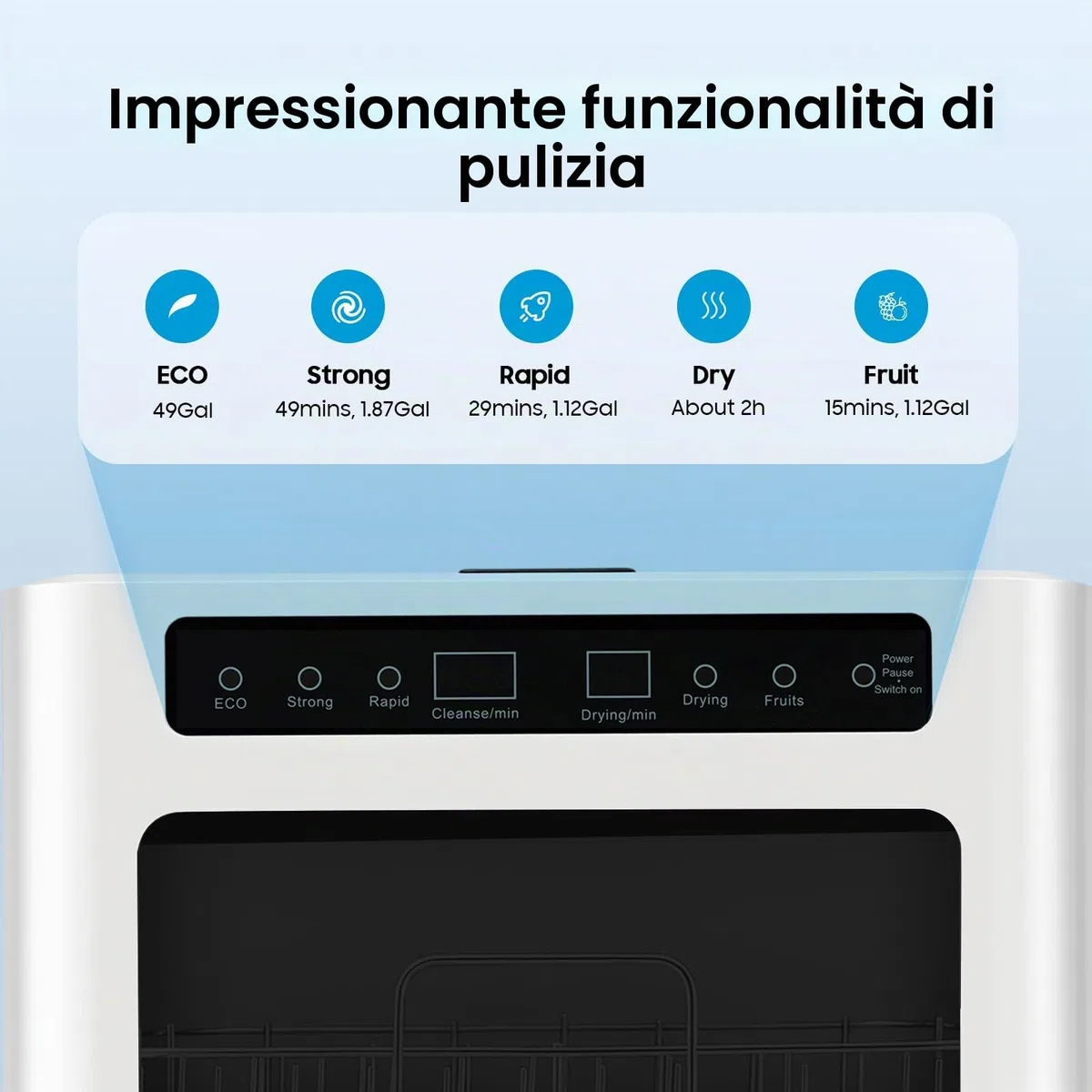 Mini lavastoviglie piccola 43 x 39 x 46 cm Quattro modalità di lavaggio lavastoviglie da tavolo portatile compatta per piccole case, appartamenti, dormitori