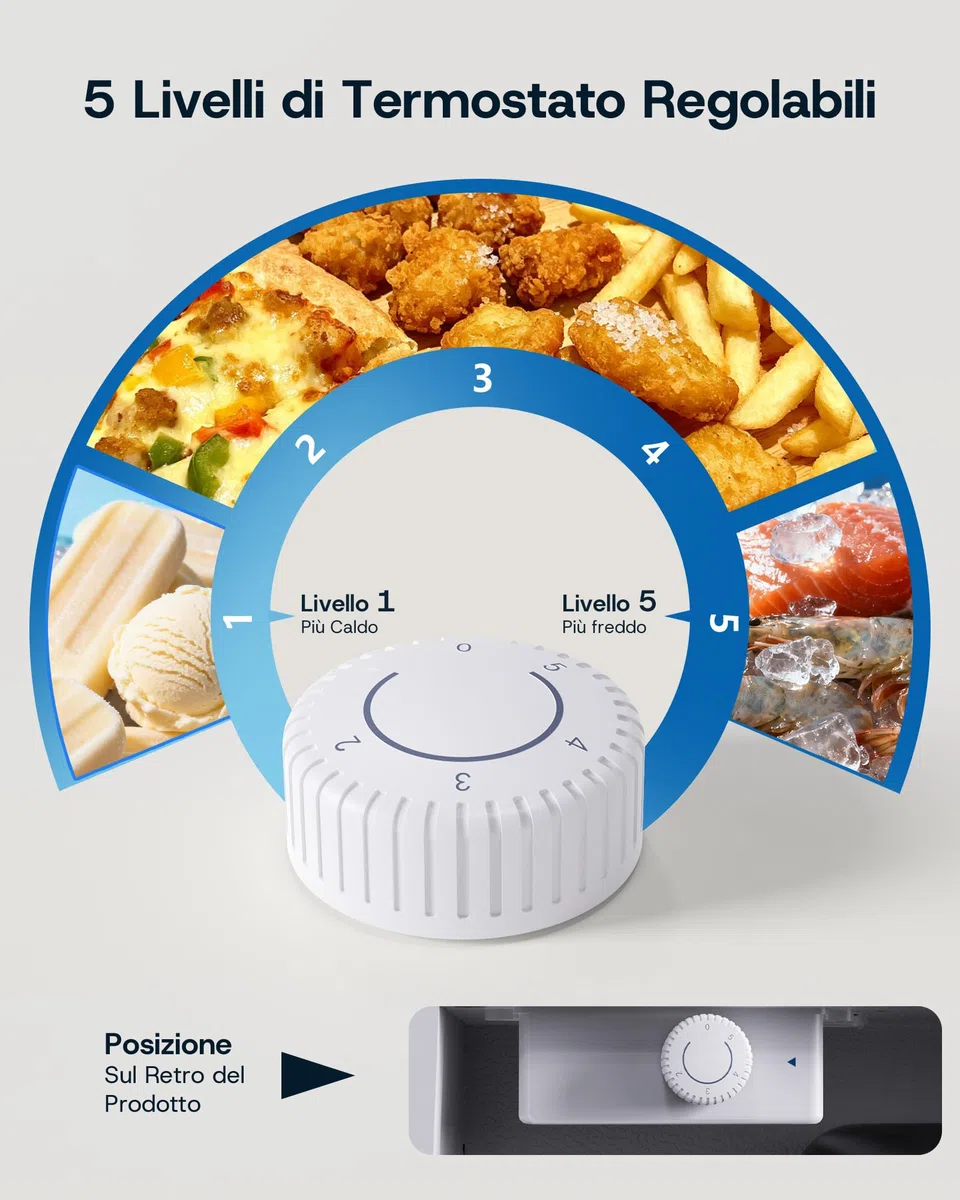 Upstreman 35L Mini Congelatore Compatto, 4 Stelle Congelatore Piccolo -24℃,Porta Reversibile,Silencieux,Risparmio Energetico,Mini Freezer per Camera,Ufficio,Hotel,Bianco,UF35