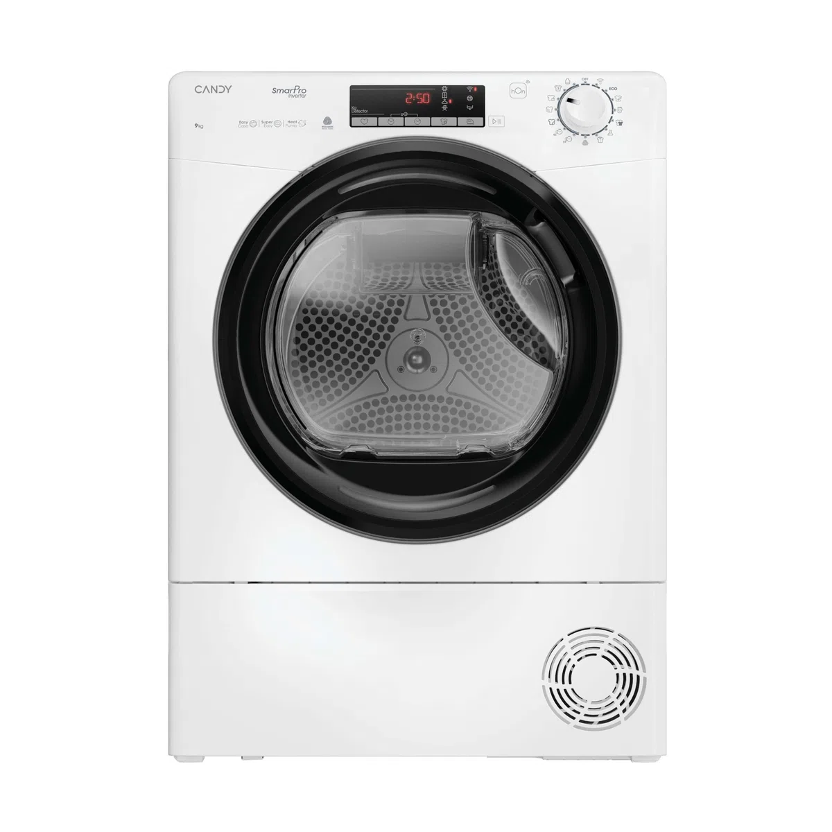 Candy Smart Pro Inverter, CRO EH9N4TBE-S, Asciugatrice 9KG con Motore Inverter, Classe B, 63dB, 14 + Oltre 40 Programmi aggiuntivi via app hOn, Bianco, AxLxP (cm): 85x59,6x58,5