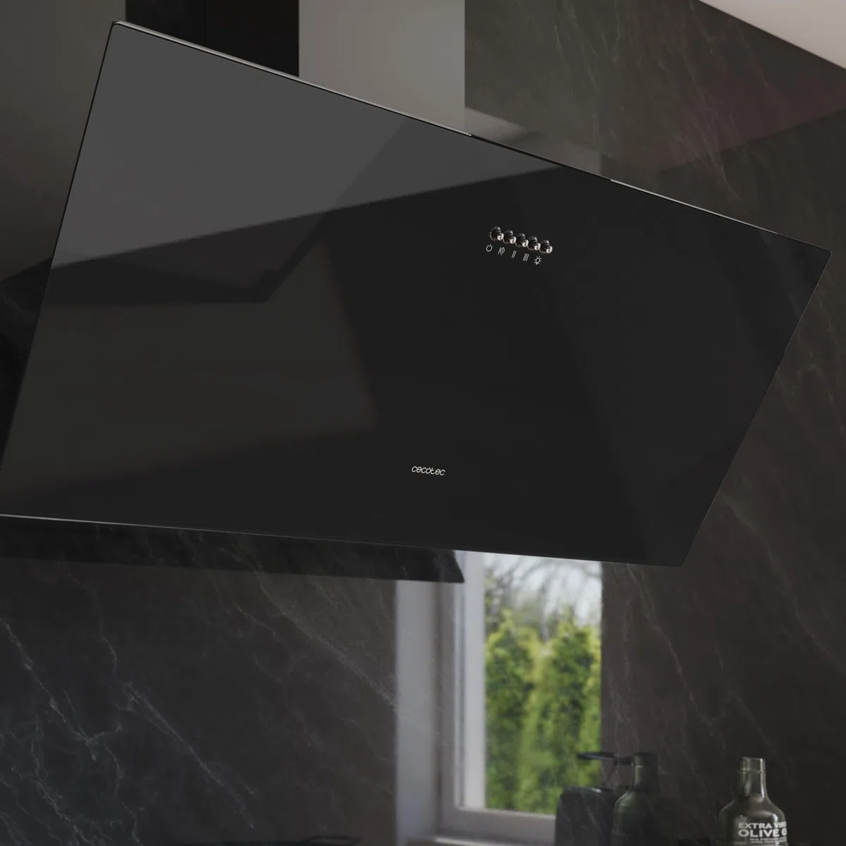 Cecotec Bolero Flux DM 906500 Okap Kuchenny 90 cm 165W 650m³/h Czarny Szkło