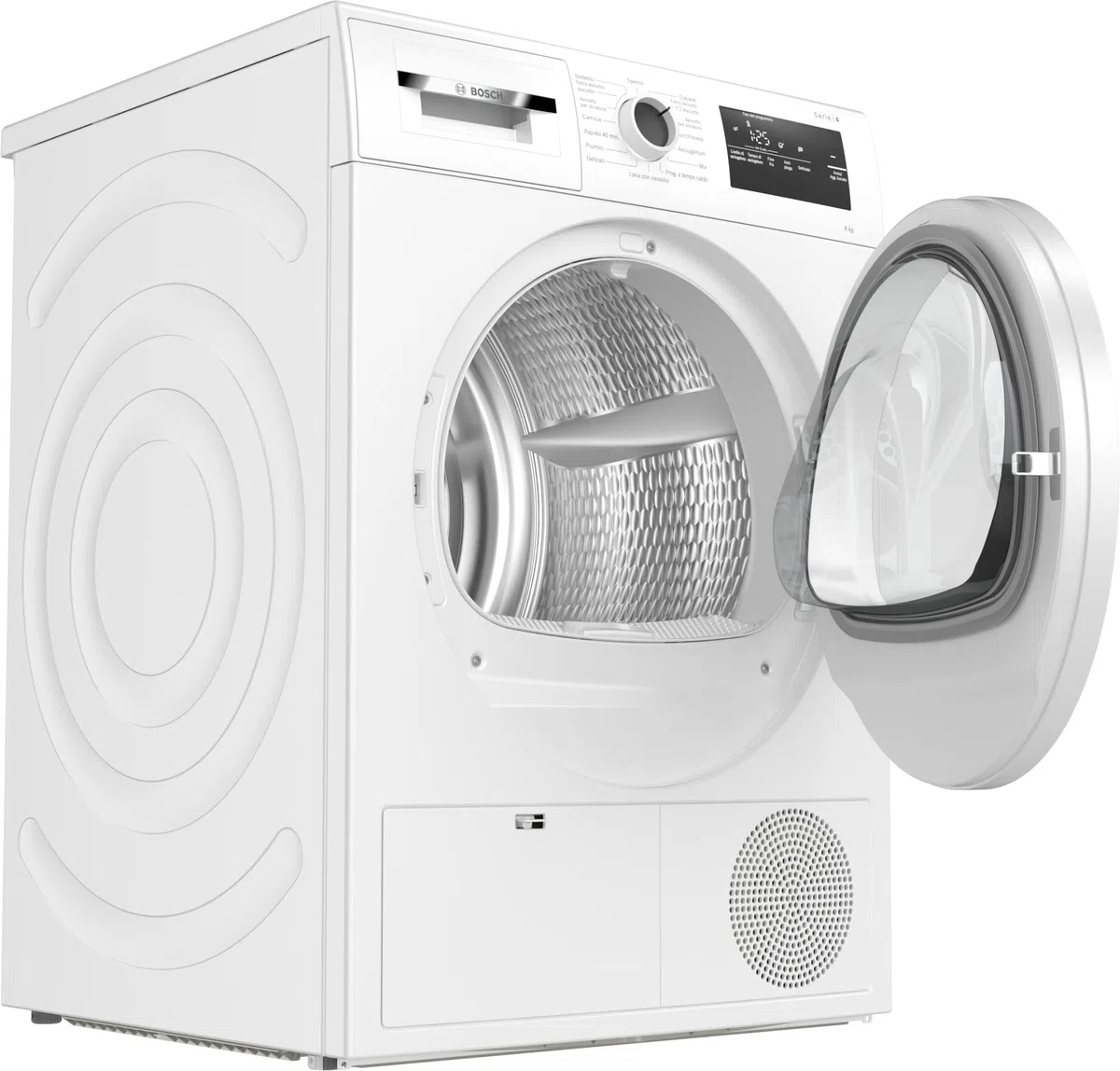Bosch WTH85V18II Serie 4, Asciugatrice a pompa di calore, capacità 8 kg, EasyClean, Cestello Lana, Auro Dry, Programma Rapido
