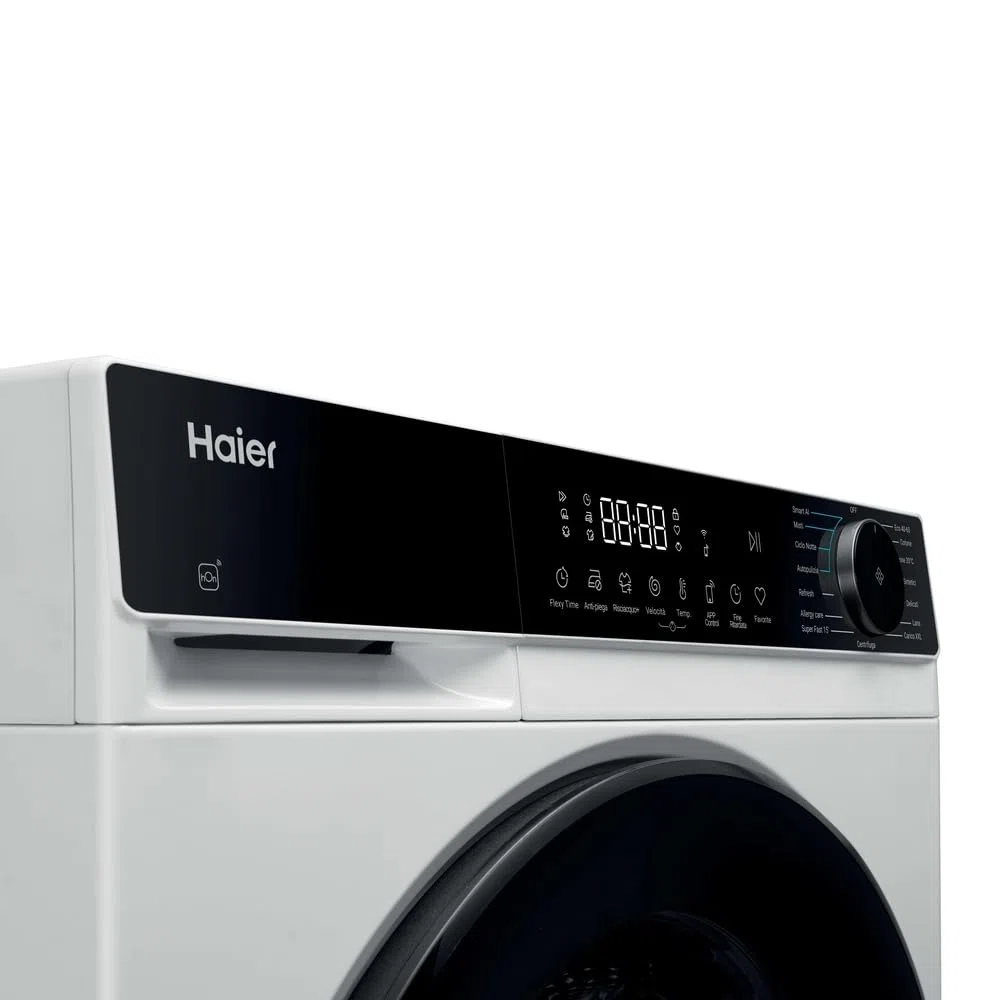 Haier X Serie 5 Lavatrice 9 Kg, Libera Installazione, Carica Frontale, Classe A-25%, 1400 Giri, Smart AI Cycle, Ciclo Refresh a Vapore, Wi-Fi con App hOn, 85x60x55.9 cm, Bianca – HW90-BP14357U-IT