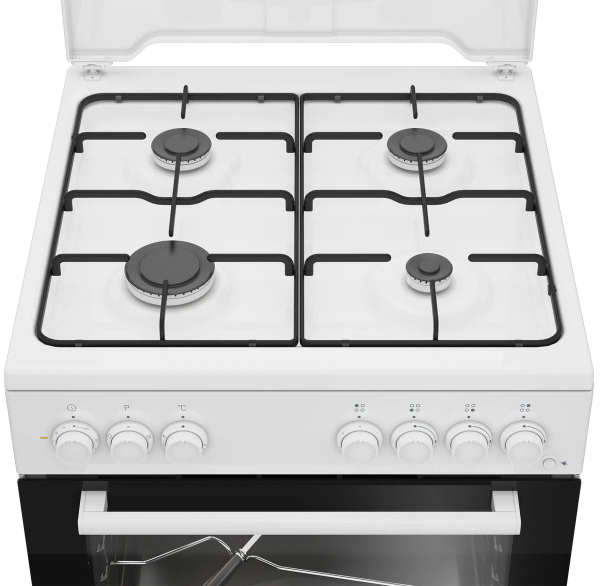FBST62110ST Cucina a gas con forno elettrico 60x60 cm Bianco Classe energetica A