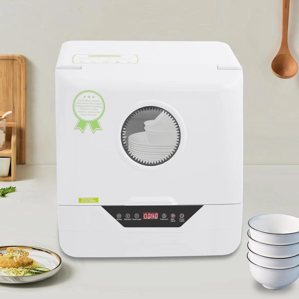 Mini lavastoviglie da 220 V, 800 W, con 4 programmi di lavaggio, per cucina, appartamento, campeggio, camper