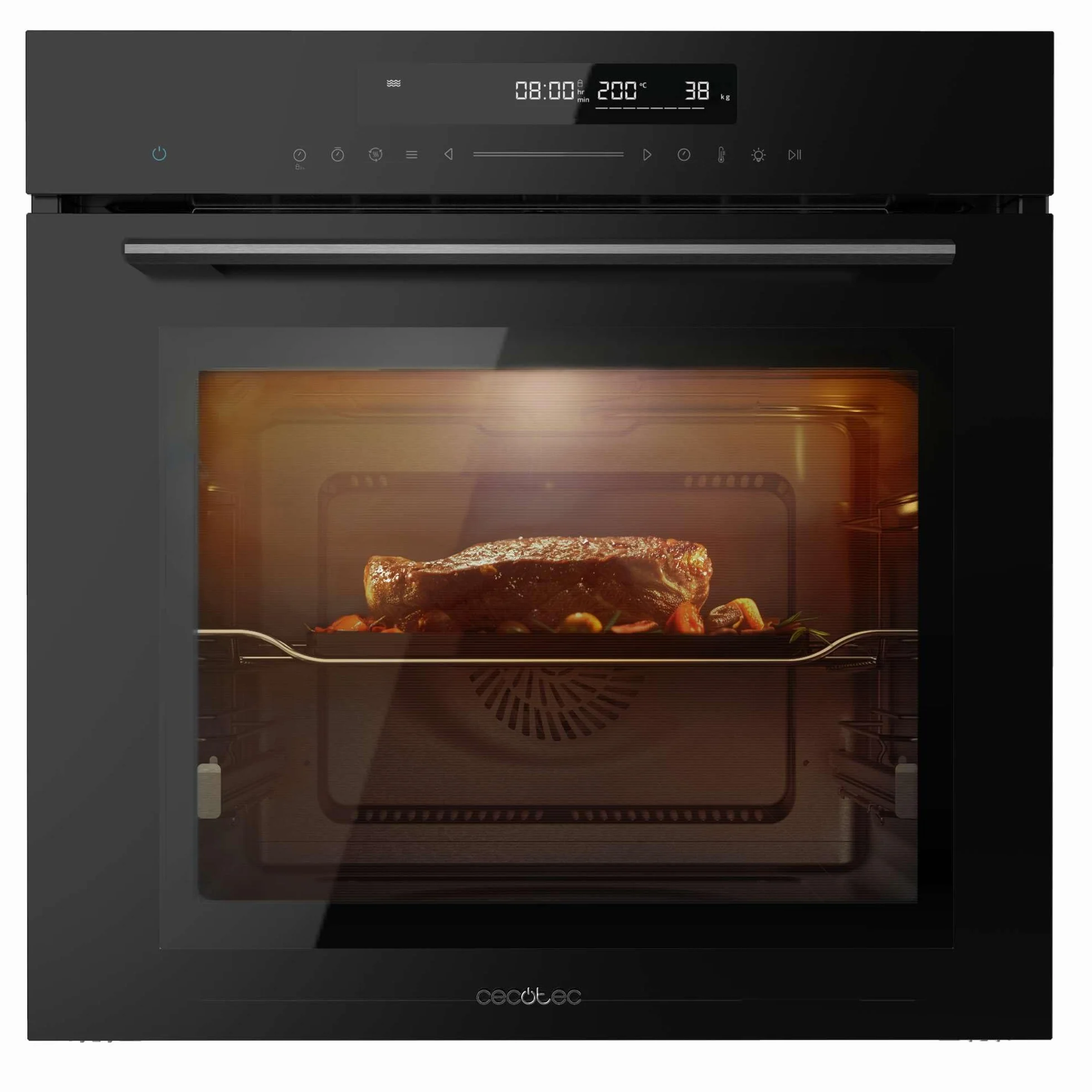 Cecotec Forno Integrabile 60 cm Bolero Hexa SM406000 Glass Black A+. 2900 W, 72 L, 12 funzioni con Steak Master, Pizza Master, Steam Assist, Steam EasyClean, Modalità Eco e Defrost, Electronic Timer