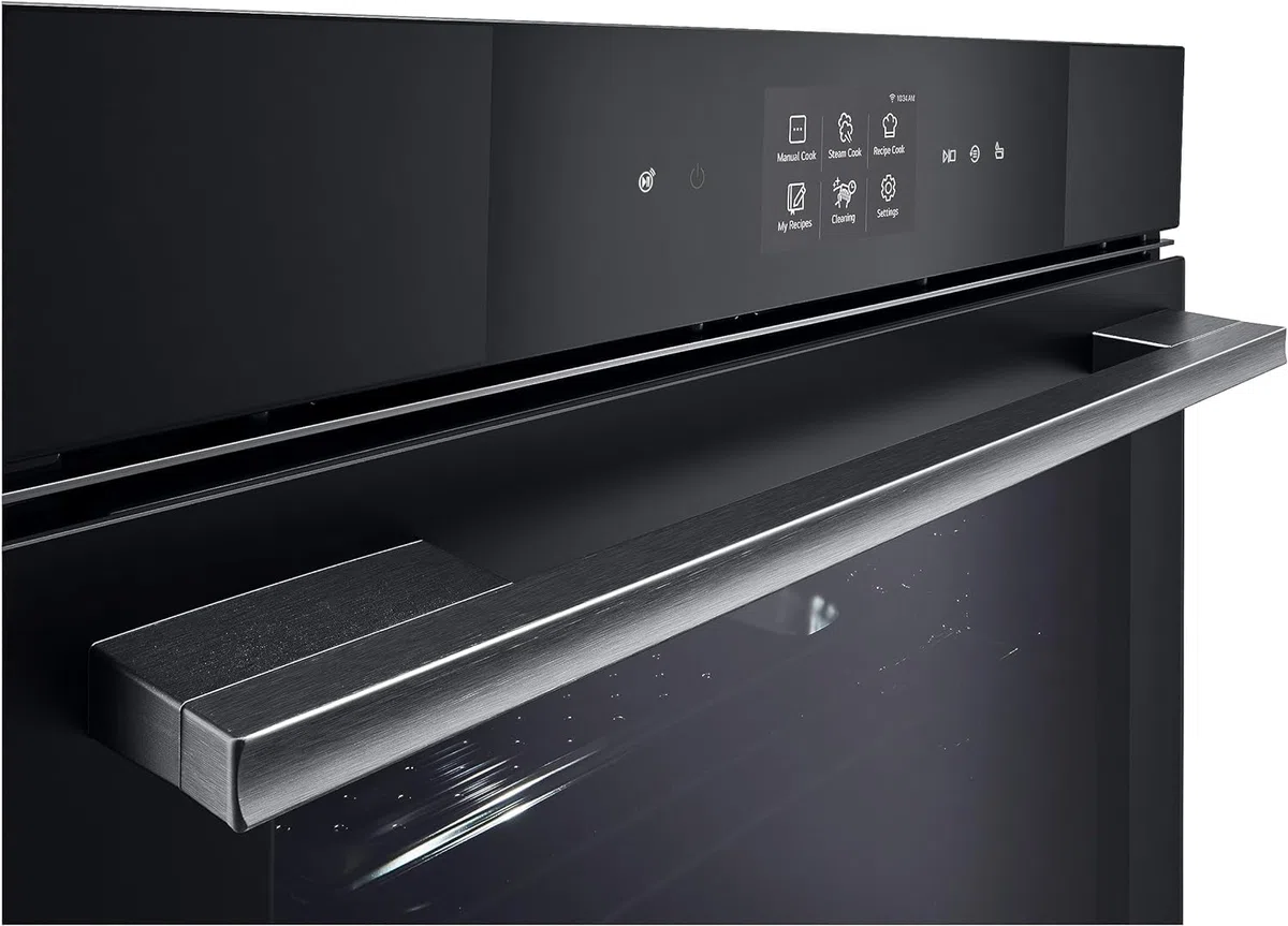 LG InstaView WSED7667M Forno da Incasso 100% Vapore, classe A++, 76L, 250°C, Display Touch 4,3", Air Fry, Sous Vide, Pizza, EasyClean, Wi-Fi, Cerniere Ammortizzate, Sonda Temperatura, Nero