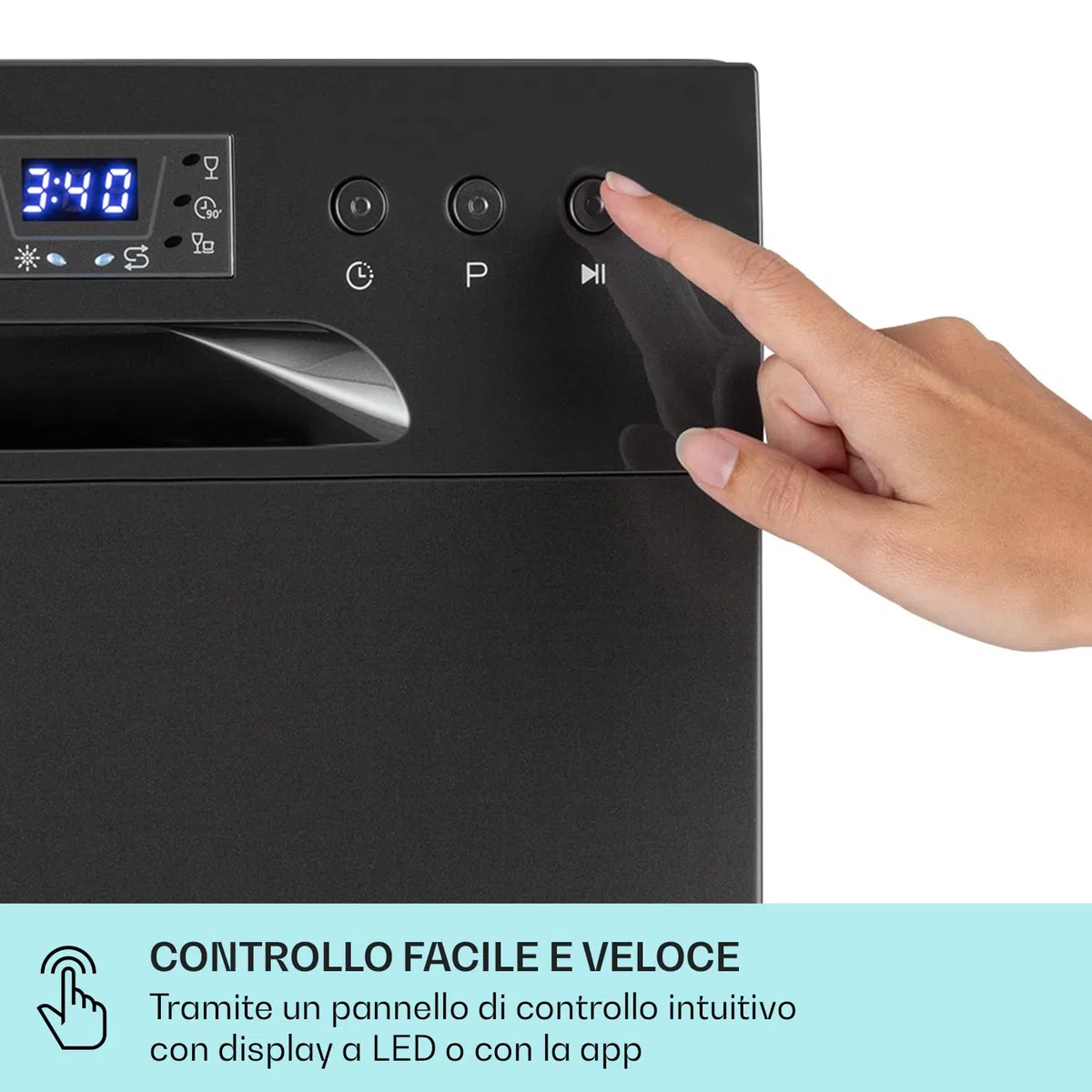 Klarstein Lavastoviglie 8 Coperti, Libera Installazione Silenziosa con 6 Programmi di Lavaggio, Lavastoviglie Mini da Tavolo Compatta e Facile da Installare, Acciaio inossidabile, Antracite
