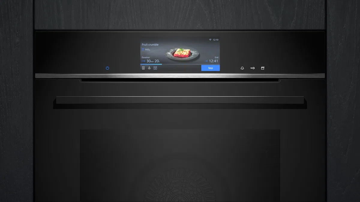 Siemens HS758G3B1 iQ700 Smart Forno a vapore da incasso, larghezza 59,4 cm, humidClean Plus, per una pulizia rapida, assistente per forno con controllo vocale, cookControl Pro, TFT Full Touch Display