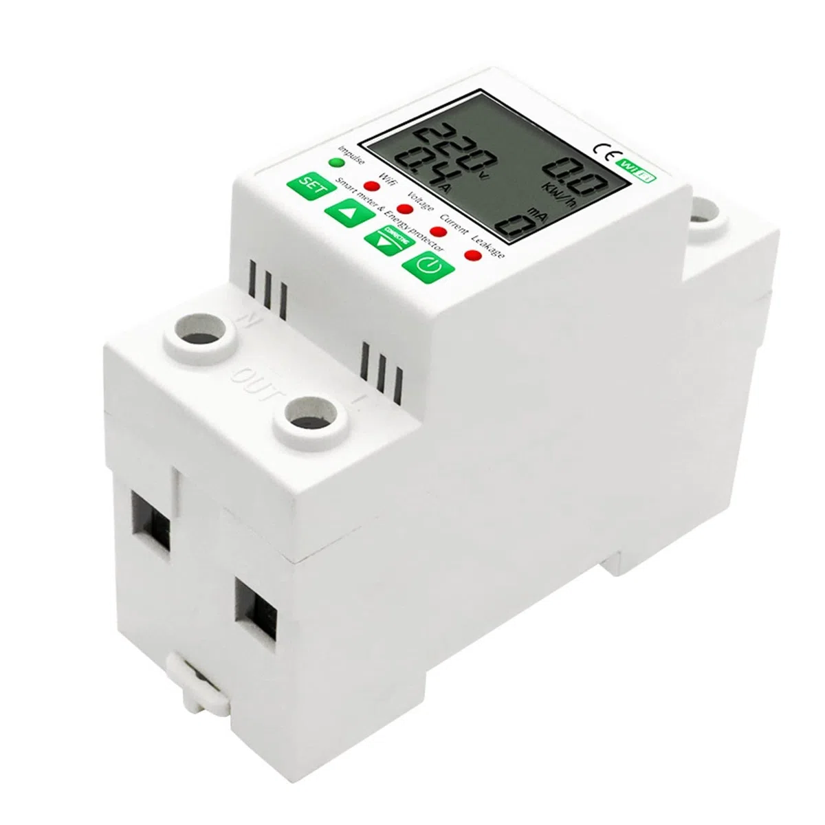 Tuya Smart Energy Meter 2P 63A KWh Over Under Voltage Leakage Protection Contatore di energia intelligente