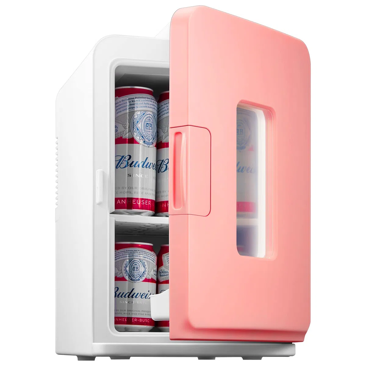 NORTHCLAN Mini Frigo da 15 Litri, Piccolo Frigorifero Portatile con funzione di raffreddamento e riscaldamento, per Casa, Camera da Letto, Ufficio e Viaggio, Modalità Max ed Ec, AC/DC, Rosa