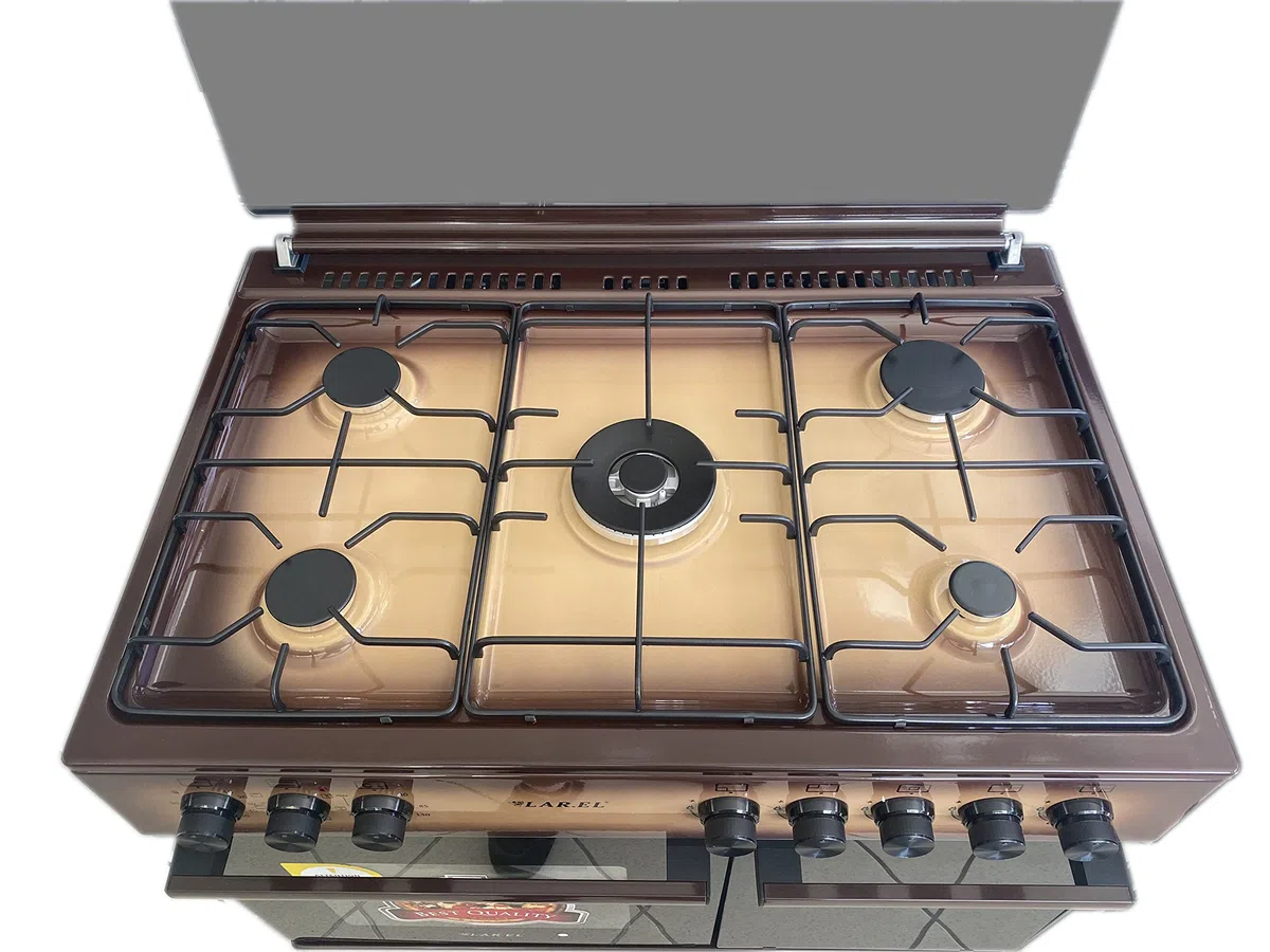 Cucina da 90x60 MARRONE Lar.El forno ELETTRICO con vano porta bombola 5 fuochi acc. elettrica