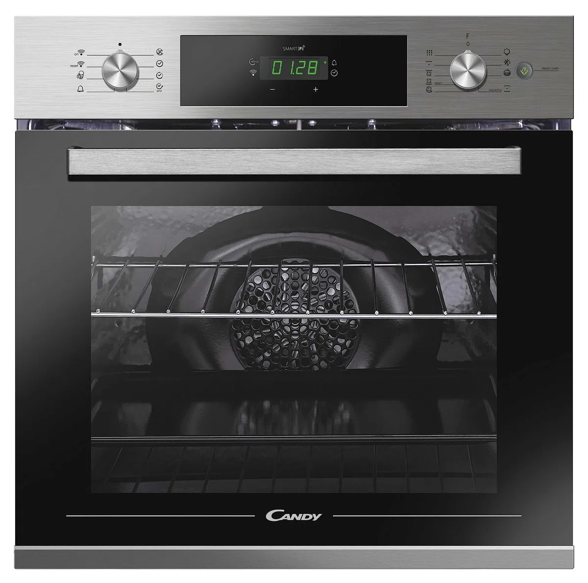 Candy Smart Steam FSCTX886 WIFI Forno Elettrico Multifunzione da Incasso, 70 L, Autopulente, Connesso, Wi-Fi + BLE, Classe A, 59,5x56,8x59,5 cm, Inox